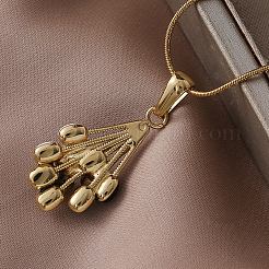 Женские ожерелья с подвесками-шариками из хирургической нержавеющей стали 316 белого и черного цвета с эмалью&nbsp;GY8430