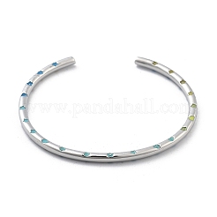 Латунные браслеты с открытыми манжетами для женщин&nbsp;BJEW-G736-12P-01