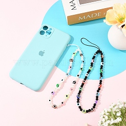 Ремешки для мобильных телефонов из АБС-пластика с имитацией жемчуга и смолы&nbsp;HJEW-YW00166-01