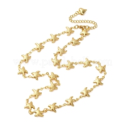 Пляжные ожерелья из нержавеющей стали 304 с морскими животными для женщин&nbsp;NJEW-G178-04G-01