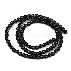 Природные обсидиана круглых бусин пряди&nbsp;G-E329-4mm-37