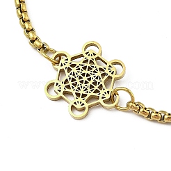 201 браслет из нержавеющей стали с цепочкой-попкорном для женщин&nbsp;BJEW-M044-02G