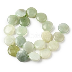 Природные плоские круглые Xiuyan нефрита бисер пряди&nbsp;G-L245-03B