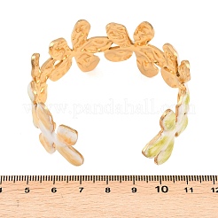 Браслеты-манжеты из нержавеющей стали 304 с эмалевым покрытием&nbsp;BJEW-H638-01B-G