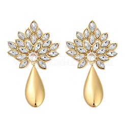 Серьги-гвоздики из нержавеющей стали 304 со стеклянными вставками для женщин&nbsp;EJEW-M095-11G-01