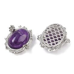 Овальные серьги из натуральных и синтетических драгоценных камней с многорядными звеньями в форме цветка&nbsp;G-G291-03P