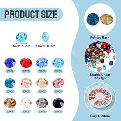 Заостренные заднее стекло горный хрусталь кабошоны&nbsp;RGLA-YS0001-04C