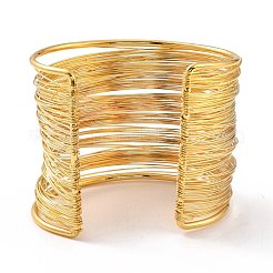 Манжеты на руку из широкой проволоки&nbsp;AJEW-G033-04G