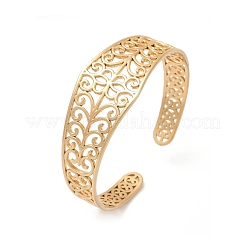 Браслеты-манжеты из нержавеющей стали 304 для женщин&nbsp;BJEW-U045-04G