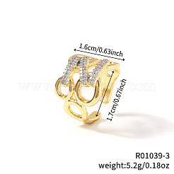 Элегантные полые латунные манжеты с микропаве из кубического циркония&nbsp;TF9491-3