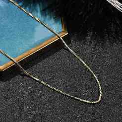 Стойки покрытие 1 мм латунные цепочки-коробки ожерелья для женщин&nbsp;LS-NJEW-H049-02G