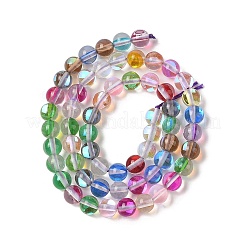 Гальванические нити из синтетических бусин из лунного камня&nbsp;G-C131-A01-01