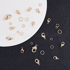 Латунные застежки-лобстеры и открытые кольца для прыжков&nbsp;KK-SC0001-41G
