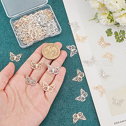 80 шт. 2-х цветные латунные звенья/соединители&nbsp;KKC-HY0001-04