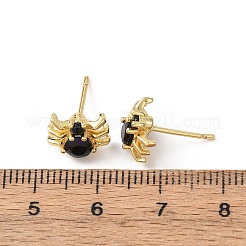 Латунные микро проложить серьги стержня кубического циркония&nbsp;LS-EJEW-Z156-02G-01