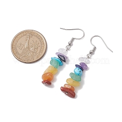 Серьги с подвесками из смеси натуральных камней и синтетической бирюзы&nbsp;EJEW-JE06032