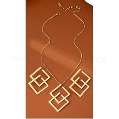 Комплект из ожерелья с подвеской в виде ромба и серег-гвоздиков из сплава&nbsp;FS-WG67473-01