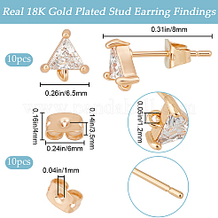 10 шт. латунные серьги-гвоздики&nbsp;KK-BBC0012-97