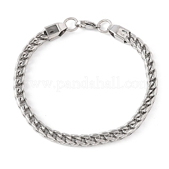 Браслеты-цепочки кубинского плетения из нержавеющей стали 304 для женщин и мужчин&nbsp;BJEW-F527-07P