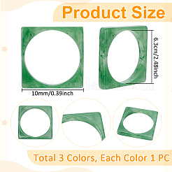 3шт. двухцветные акриловые браслеты&nbsp;BJEW-UN0001-72A