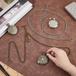 2 шт. 2-х цветная железная цепочка для карманных часов&nbsp;DIY-UN0003-61