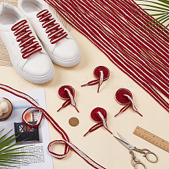 12 пара шнурков из поликоттона и пластика цвета пшеницы&nbsp;FIND-FG0005-24A