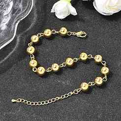 Браслеты из латуни с круглыми звеньями для женщин&nbsp;BJEW-H639-12G