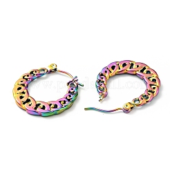 Ионное покрытие (ip) радужного цвета 304 нержавеющая сталь панцирные цепочки серьги-кольца для женщин EJEW-G293-06M