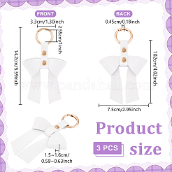 3 шт. брелок из искусственной кожи с бантиком&nbsp;KEYC-NB0001-82