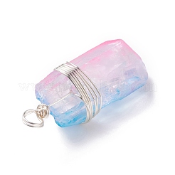 Гальванизировать природный кристалл кварца подвески&nbsp;PALLOY-JF01268-02