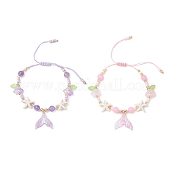 2 шт. браслеты с подвесками из смолы 2 цветов&nbsp;BJEW-MZ00281