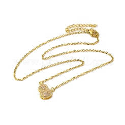 Ожерелья с подвесками из нержавеющей стали 304 с кубическим цирконием&nbsp;NJEW-Q347-01D