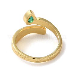 Кольцо-солитер с микропаве из латуни и кубическими цирконами&nbsp;LS-RJEW-K259-01C-G