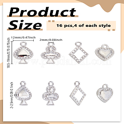 16 шт. 4 стиля подвеска в виде игральной карты&nbsp;FIND-LP0005-93