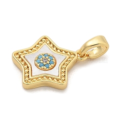 Подвески из латуни с микропаве из циркония&nbsp;KK-M303-01G-10