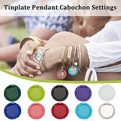 60 шт. 10-цветная оправа для подвески из жести в виде кабошона&nbsp;IFIN-GA0001-62