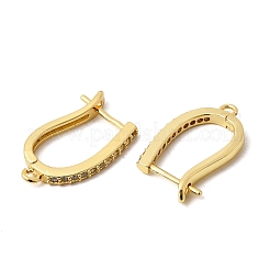 Латунные серьги-кольца из прозрачного кубического циркония&nbsp;KK-A289-05G