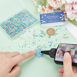 80 г двухцветных прозрачных круглых икорных бусин&nbsp;FIND-SC0010-62