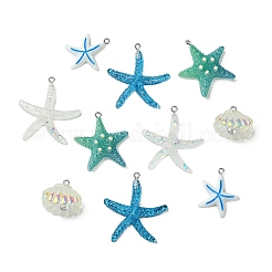 30шт 5 стиля непрозрачные подвески из смолы&nbsp;RESI-CJ0004-91