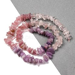 Нити бусин из натурального розового кварца и мадагаскарского розового кварца и аметиста&nbsp;G-L610-A08-B01