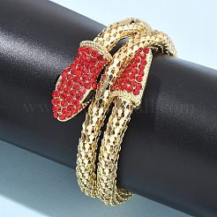 Браслеты из змеиного сплава со стразами для женщин&nbsp;BJEW-G085-01G-01
