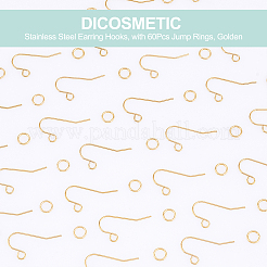 60 шт. крючки для сережек из нержавеющей стали 304&nbsp;DIY-DC0001-53