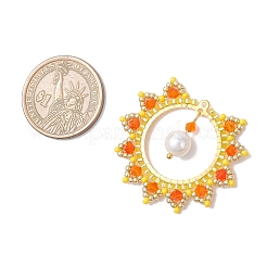 3 шт. подвески-солнца из стеклянных бусин двух цветов&nbsp;PALLOY-MZ00857