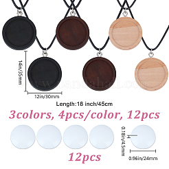 24 шт. 3-х цветные деревянные подвески-ожерелья&nbsp;NJEW-DR00010