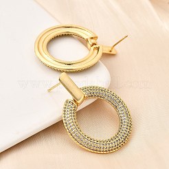 Серьги-гвоздики из циркония&nbsp;EJEW-C147-01A-G