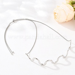 Ожерелья-чокеры с волнистыми линиями из нержавеющей стали 304&nbsp;NJEW-Z106-01P