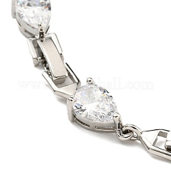 Латунные микро проложить кубического циркония ожерелья&nbsp;NJEW-H027-01P-03