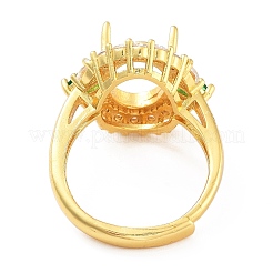 Покрытие стойки овальная латунь микропаве кубический цирконий регулируемые кольцевые компоненты&nbsp;KK-Q819-15G-02