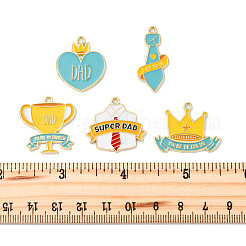 10 шт. 5 стиля подвески из сплава и эмали ко Дню отца&nbsp;ENAM-FP0002-18