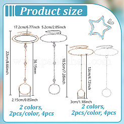 8 шт. 4 стиля сплава спутниковые цепи браслеты кольца для женщин&nbsp;BJEW-NB0001-15